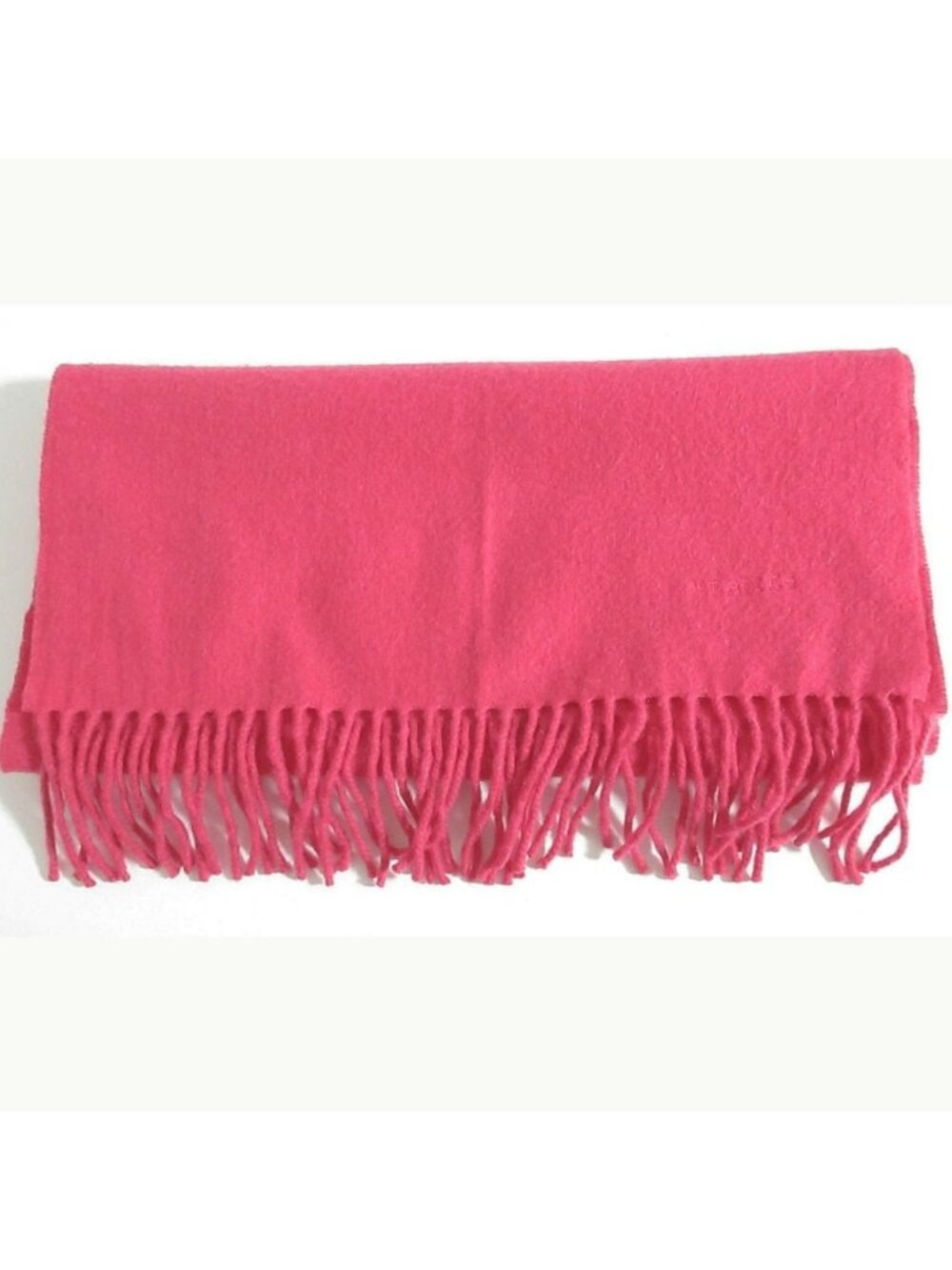Hermes Cashmere 100% Fringe Scarf Shawl Pink